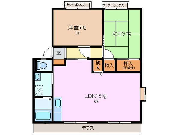 川越富洲原駅 徒歩3分 1階の物件間取画像